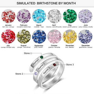 Personalized Rings Birthstone By Month - RadiantJewels™